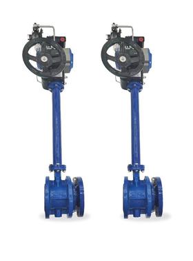 厂动家供应D64701长1X-16Q加杆气动伸缩兰蝶阀 软密封加长杆气法