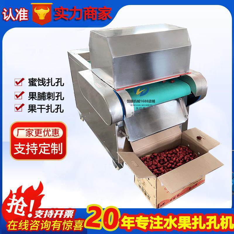冰糖杨梅西梅果脯入味刺扎孔 全自动连TXZ续式水果孔机 蓝莓孔扎