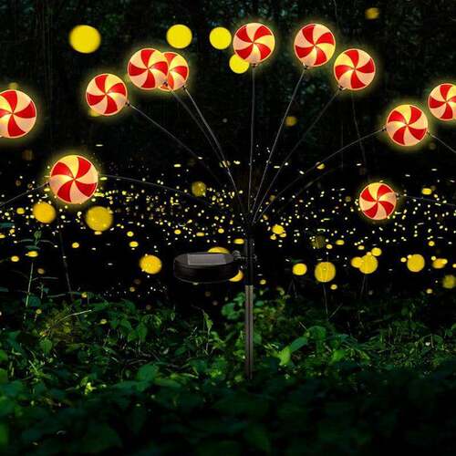 圣诞节插灯户外院装饰节日ldMD202403彩灯棒棒糖果地拐e杖灯串庭