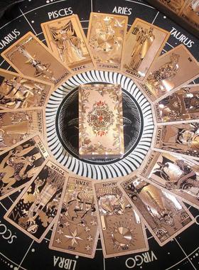 塔罗牌正版普及韦特塔luo牌卡牌典藏烫金PVC初学者78张专业全套