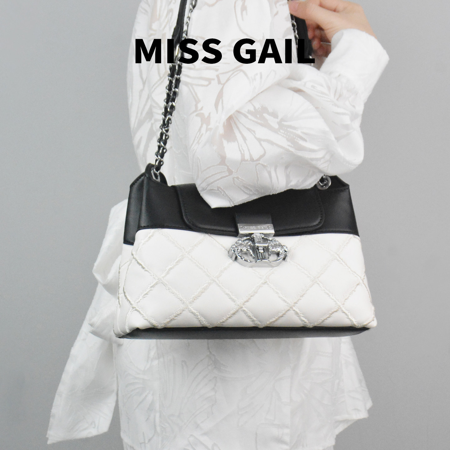 MissGail时尚绣花信封包包女生日常休闲通勤包简约实用单肩斜挎包