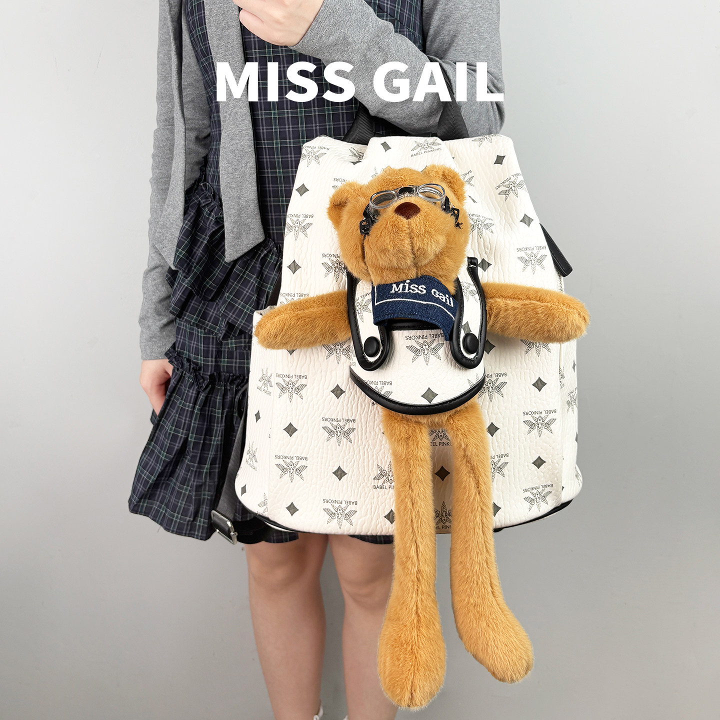 MissGail甜美小熊大容量双肩背包女大学生日常百搭休闲早八通勤包