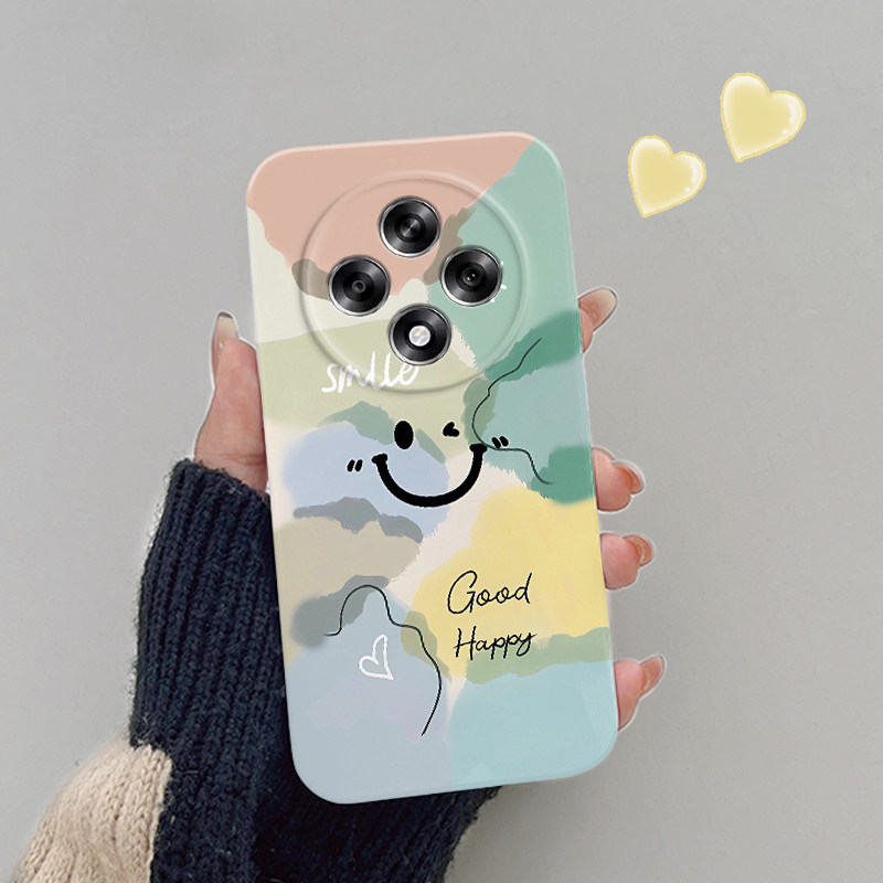 晕染彩色笑脸清新适用OPPOA3/5G手机壳A3活力版菲林硬壳A3i/A3s/A3x男女oppoA2Pro/A2保护套o