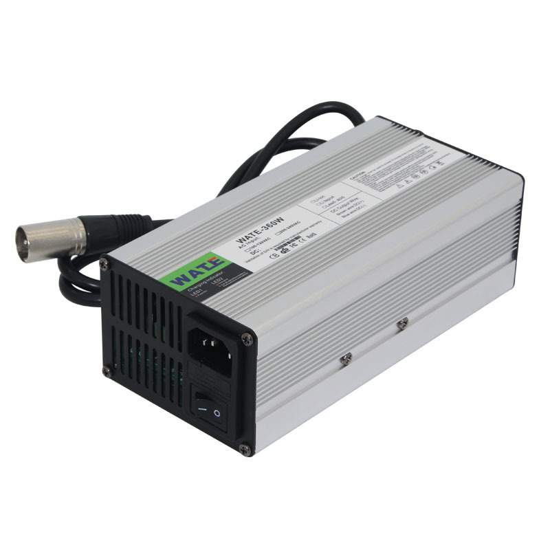 48V5A充电器 48V铅酸智能充电器 输出电压55.2V 银色铝壳带风扇