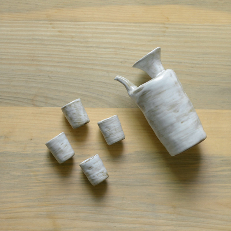 手工粗陶一壶四杯酒具套装 小酌微醺古朴白酒分酒器具礼品