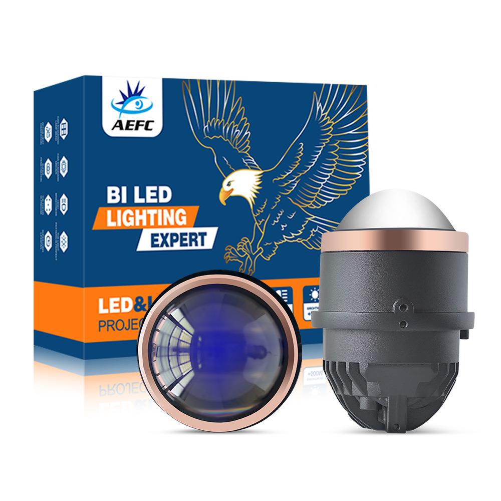汽车LED透镜雾灯3寸双光透镜55W三色白光黄光12V24V汽车货车雾灯