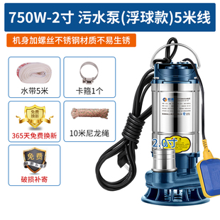 臣源潜水泵220v家用小型不锈钢抽水机高扬程农用灌溉抽水排污水泵