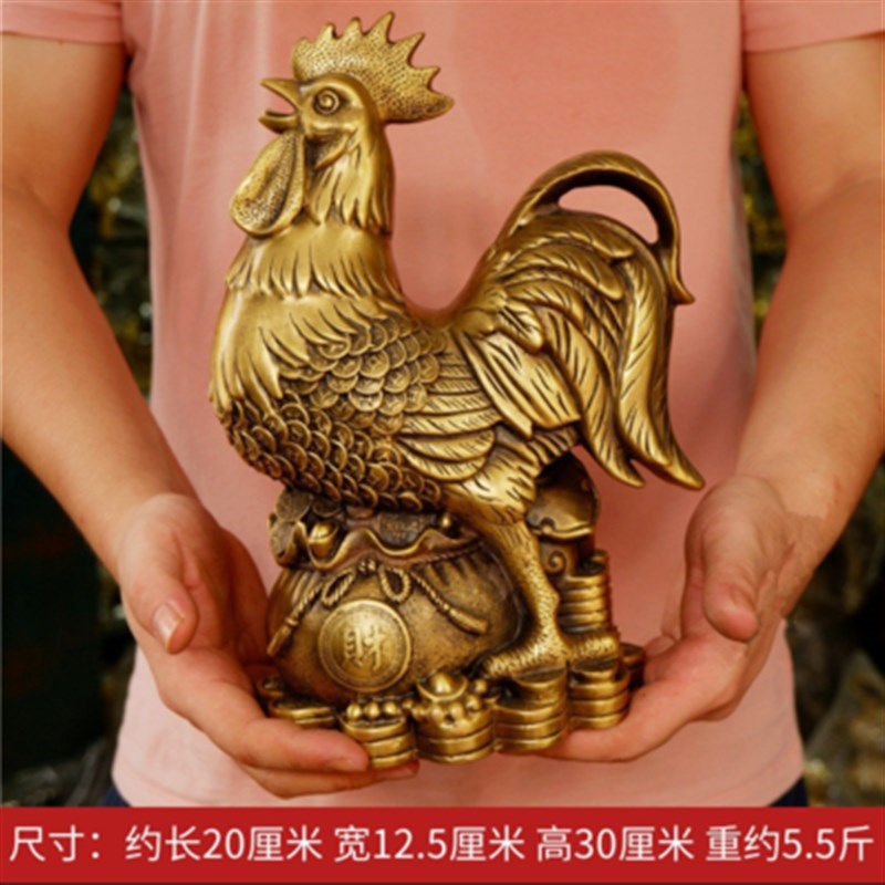 纯铜鸡摆件铜公鸡金鸡元宝鸡家居客厅工艺品装饰品摆设客厅卧室图片