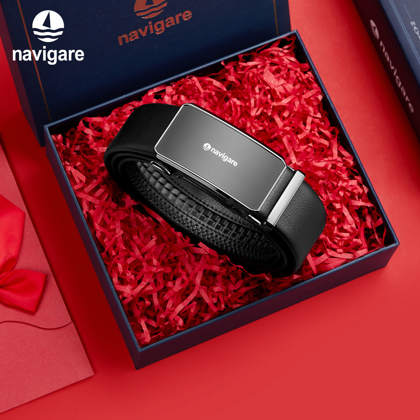 Navigare小帆船2025新款真皮皮带男士商务自动扣牛皮裤腰