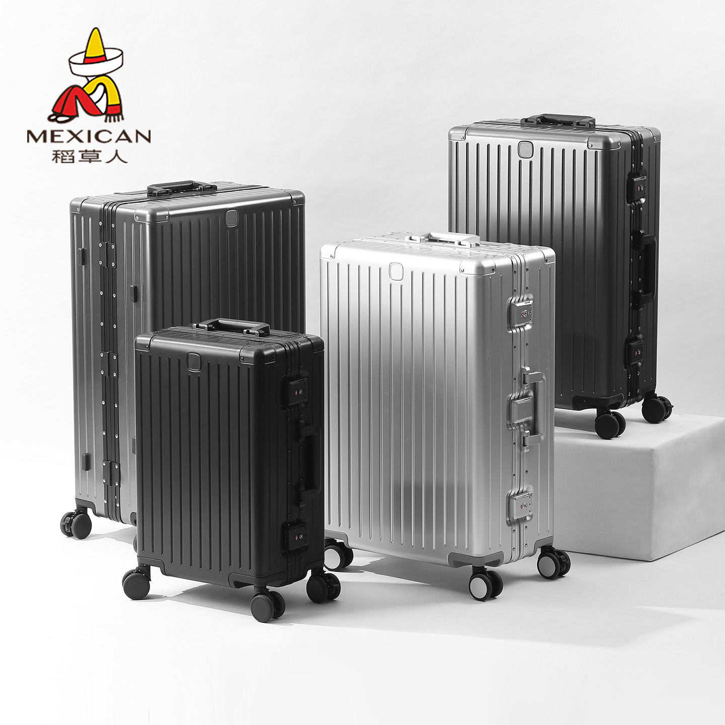 稻草人铝镁合金行李箱2025新款密码旅行箱万向轮拉杆男女登机箱子