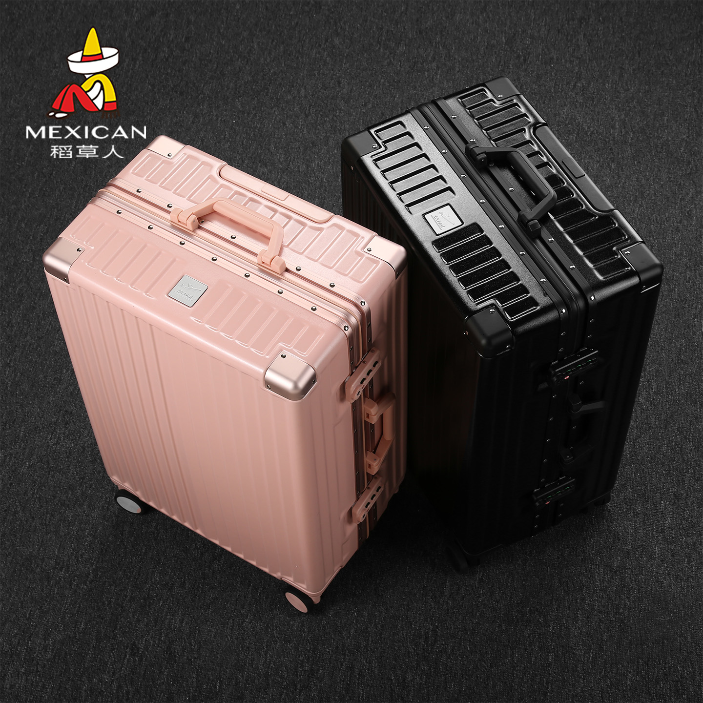 稻草人2025新款铝框行李箱万向轮皮拉杆箱旅行箱登机箱子24寸男女