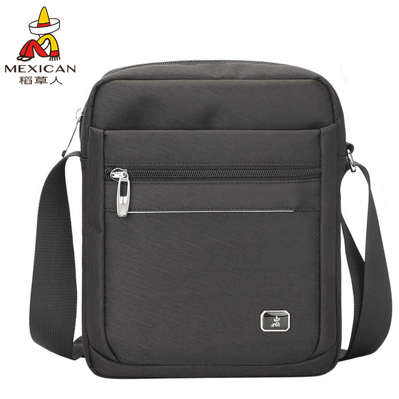 稻草人男士单肩包帆布休闲大容量商务小挂包牛津纺爸爸包夏季小包