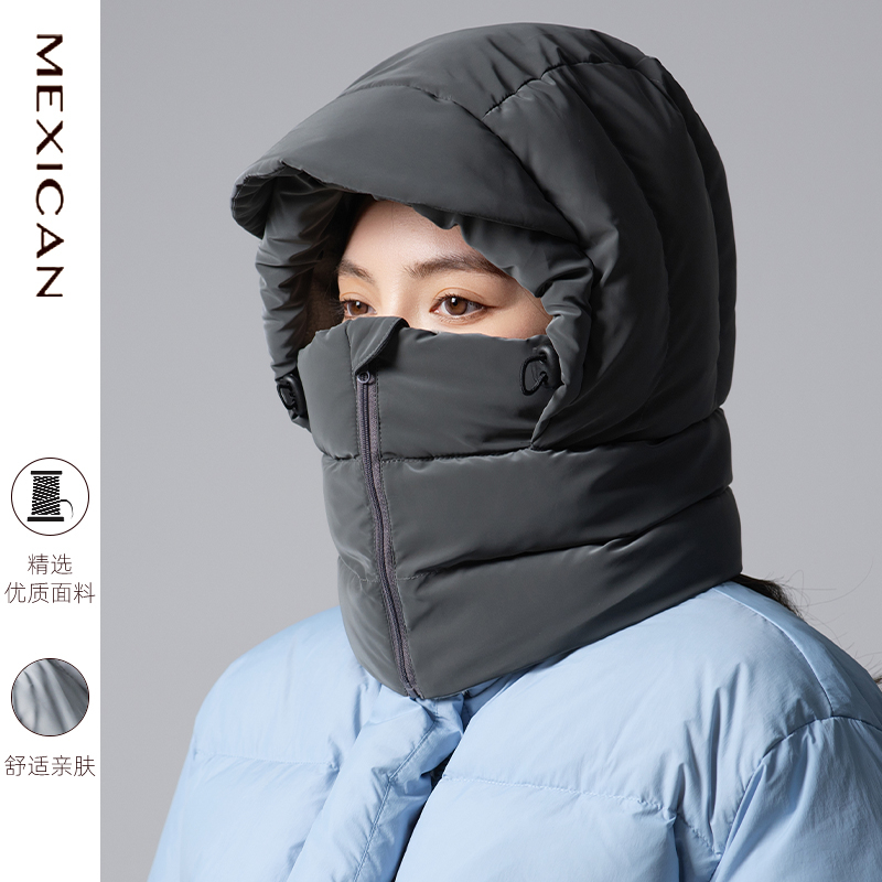 稻草人帽子围脖一体骑行保暖