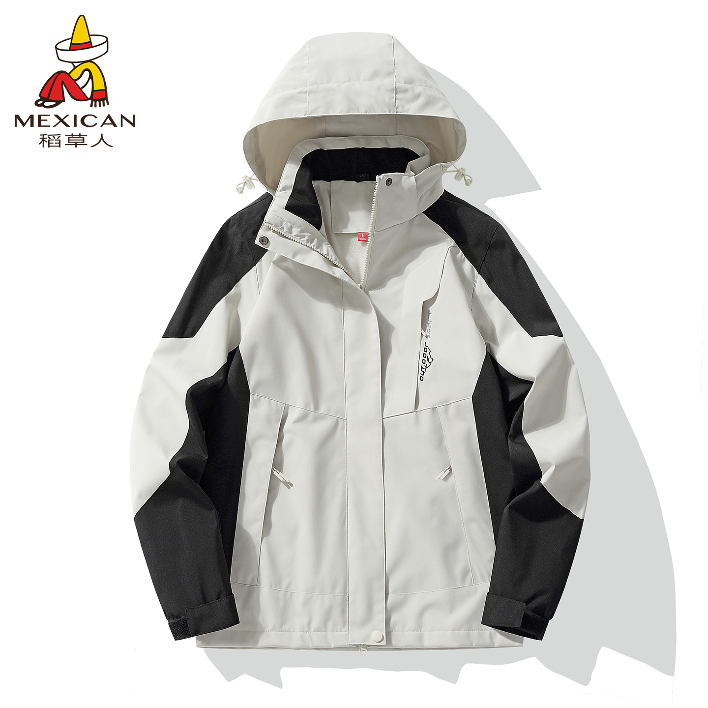 稻草人冲锋衣男秋冬羽绒三合一