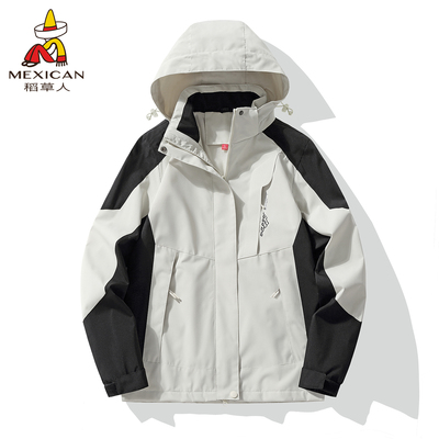 稻草人冲锋衣男秋冬羽绒三合一