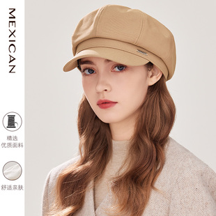 稻草人冬季贝雷帽女士2025新款八角帽冬天女生显脸小复古画家帽子