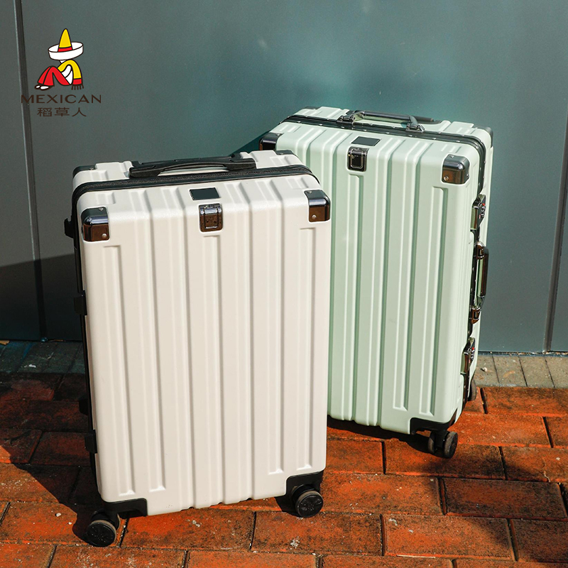 稻草人旅行箱行李箱拉杆箱女男学生万向轮密码皮箱铝框20寸登机箱