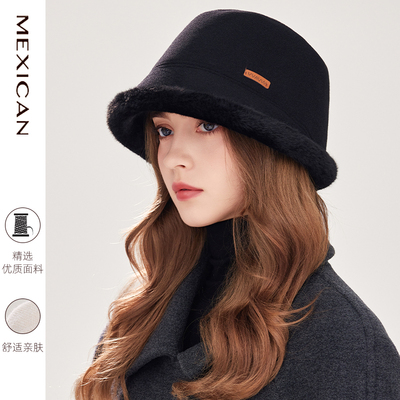 稻草人纯色毛边渔夫帽子新款