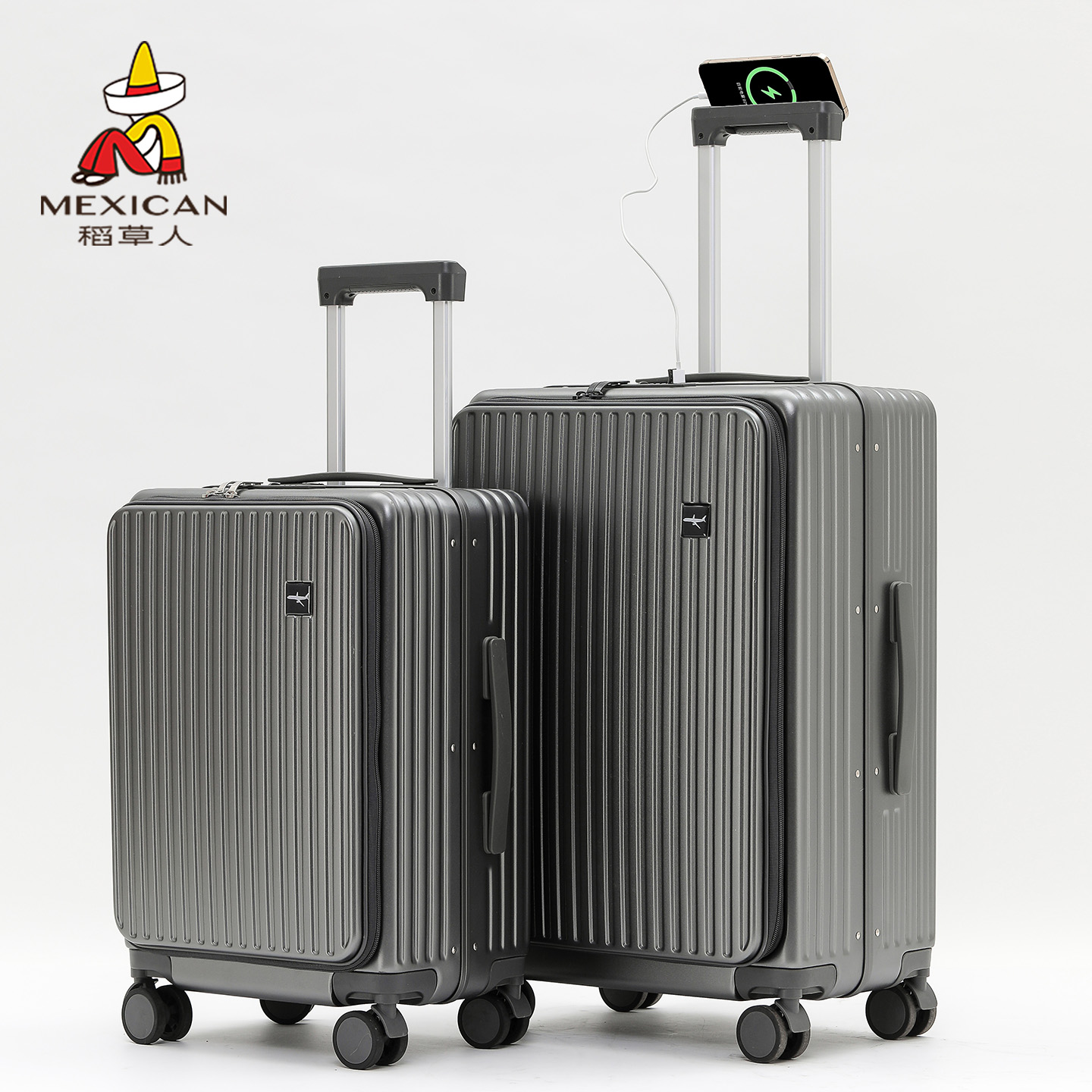 【正品】稻草人侧开盖大容量深仓行李箱女拉杆箱男旅行20寸登机箱