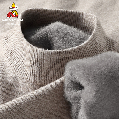 稻草人半高领纯色毛衣男款