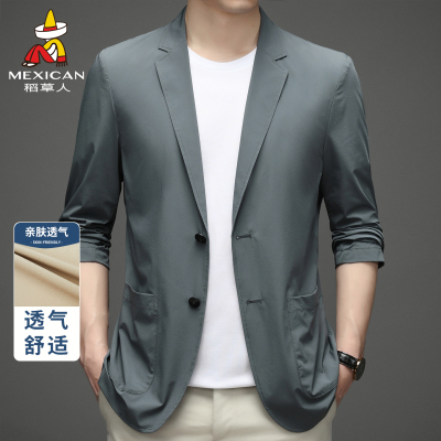 稻草人2025秋季薄款防晒西服