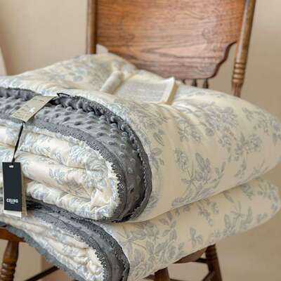 法式小花边双层纱IUT豆子豆春秋冬被可机洗人保双暖被暖气被子被