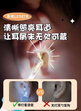 2026升级可专视挖耳勺儿用SX-0014童用带灯发光吸耳屎镊子护理家