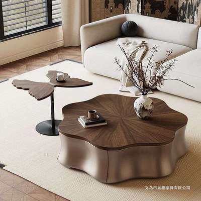 意式简异形新中款花瓣蝴蝶茶几客厅约家用古风现ZPJ代简极云朵设