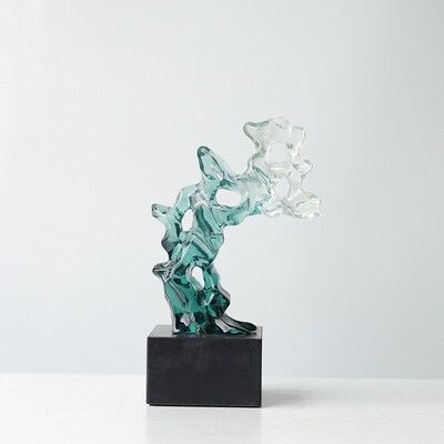 新中式透明树太湖石摆样件板间饰办公脂室电视柜博古架88293茶几