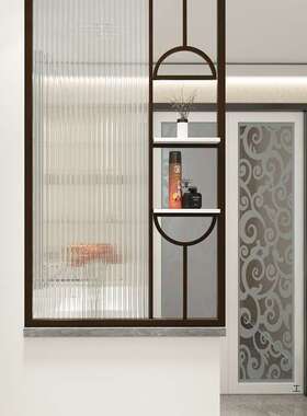 代简约卫生间半墙玻璃隔断铁客艺物置架洗漱现台厅F97S675M不锈钢