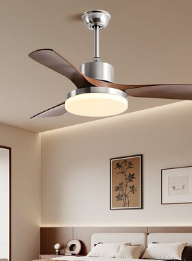 中2026灯新款古风复古客灯厅主餐桌餐厅FHA吊灯带电风扇一体吊扇