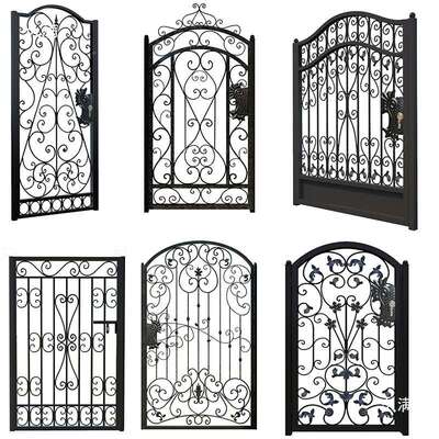 锌烤漆式tj#y%j#u庭院门欧花园门别墅院门农村室外大门子双开钢门