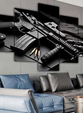 黑色机械风格外帆贸五无框画联12522合五拼布组画厂家12522