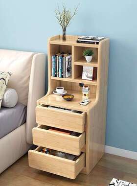 纳实木FYR柜床头加高带超窄小型简约床边柜迷你家用书架储物收小