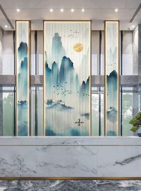 压花术色渐变彩3D幻彩弯钢化屏风KKM隔断水纹瓦楞热纹艺夹丝夹胶