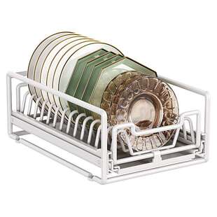 厨房碗碟收纳架抽屉式拉篮沥352抽拉置碗篮碗橱盘水碗架碗柜柜内