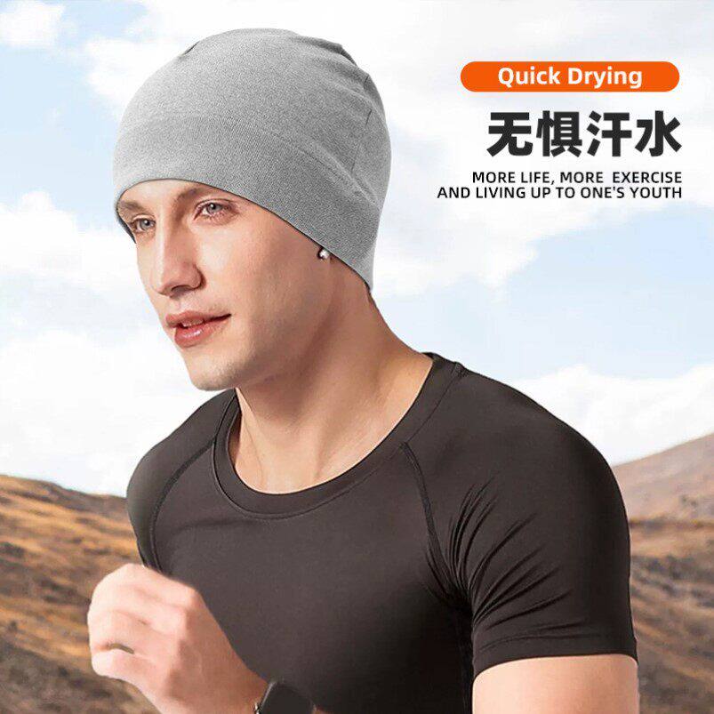 秋冬跑步防风保暖帽男女户外骑行薄绒运动帽速干透气护耳抓绒帽子