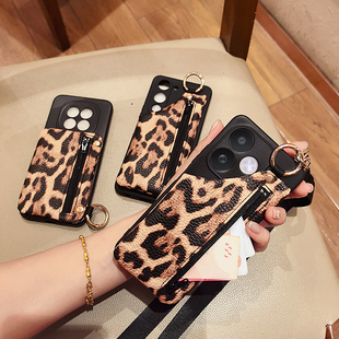 新款 15多功能手机壳全包防摔iPhone14 夏季 豹纹钱包适用苹果16 7plus保护套 12pro软胶软壳8plus带挂脖绳6