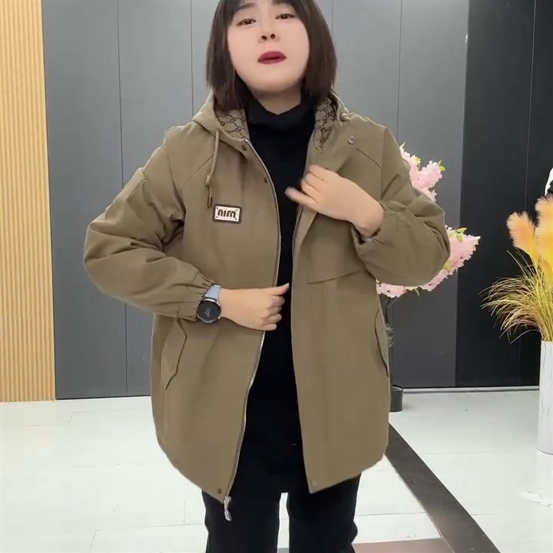 大码棉服2024冬季新款韩版时尚加厚保暖连帽显瘦V中长款外套女潮