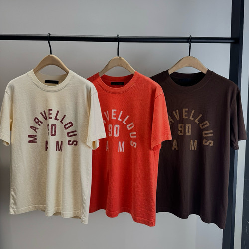 MOCO2026秋新品美式复古球衣印花洗旧棉质圆领短袖T恤MBF3TEE011