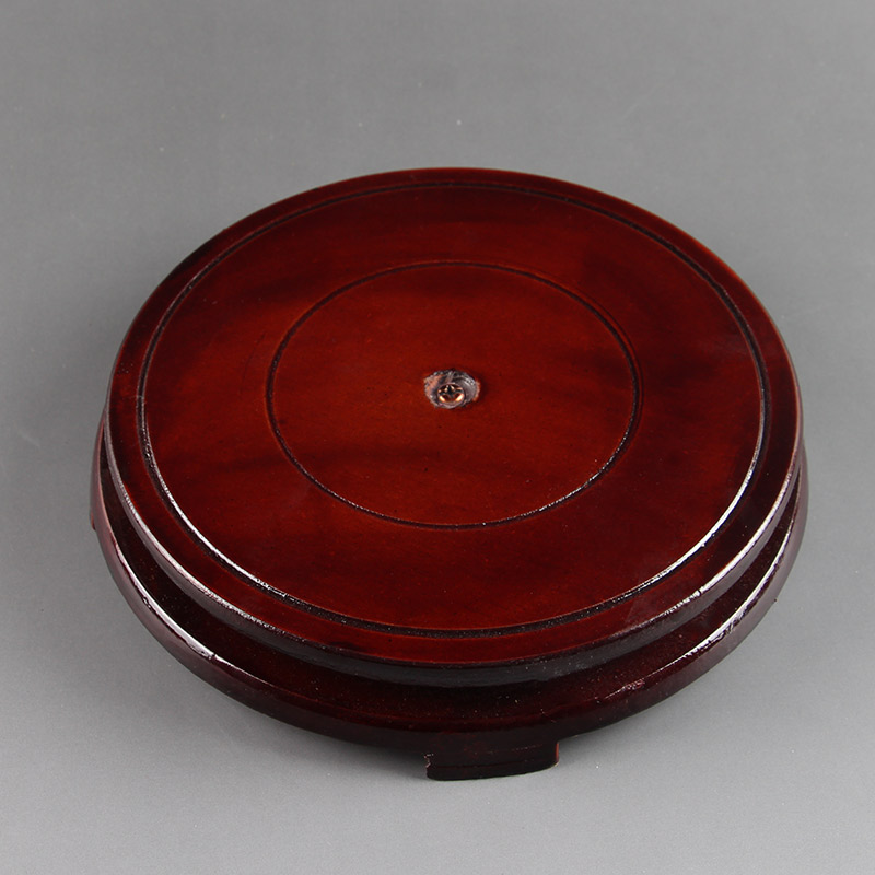 钧瓷花瓶摆件实木可旋转底座陶瓷摆件木质底座