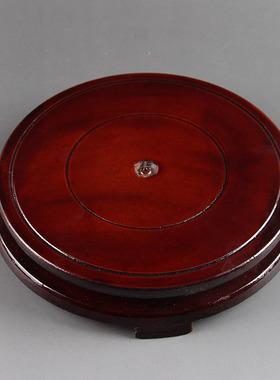 钧瓷花瓶摆件实木可旋转底座陶瓷摆件木质底座