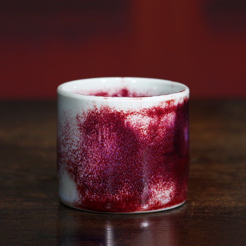 钧瓷茶杯苗占军大师玉石玛瑙釉直筒杯罗汉杯陶瓷单杯主人杯品茗杯