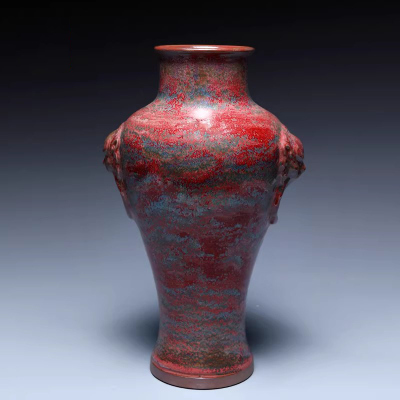 钧官窑旨河南禹州神垕钧瓷李亚飞卢钧窑变益寿瓶家居玄关摆件收藏