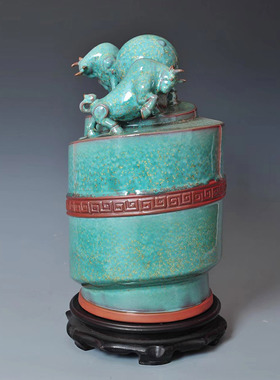 禹州神垕钧窑李亚洲大师摆件陶瓷客厅装饰钧瓷牛扭转乾坤高档礼品