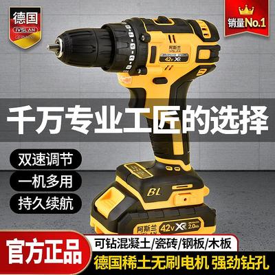 阿斯兰多功能家用手电动手钻冲击钻家用小型锂电池打墙电动工具