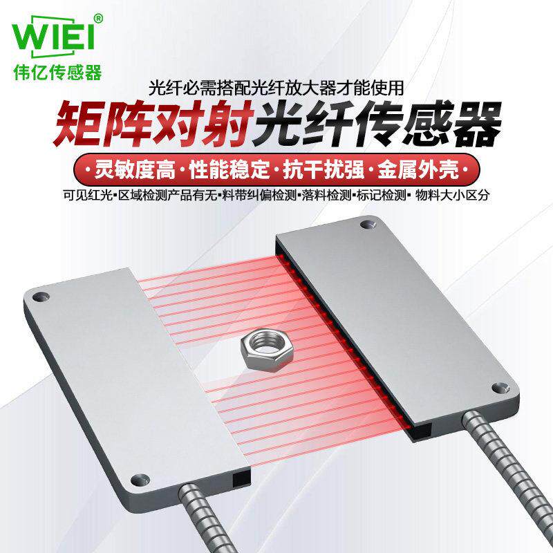 伟亿全金属高品质矩阵对射光纤光栅光幕传感器红外感应落料计数