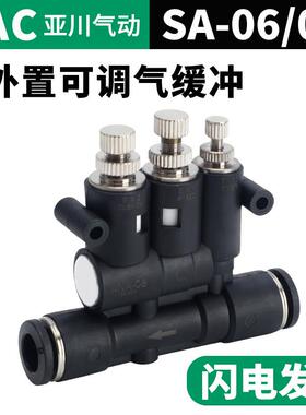 可调气缓冲接头外置速度08控制阀10气缸调速节流阀气动SA-06
