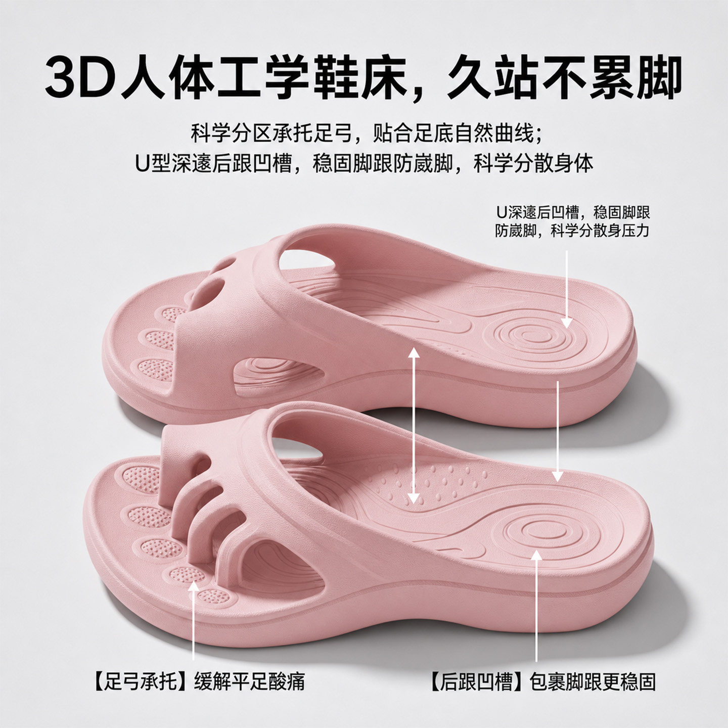 五指分趾足弓支撑居家凉拖鞋图片