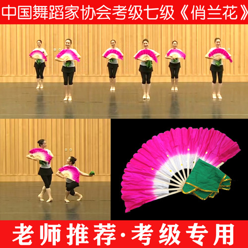 中国舞七级俏兰花扇子手绢考级用